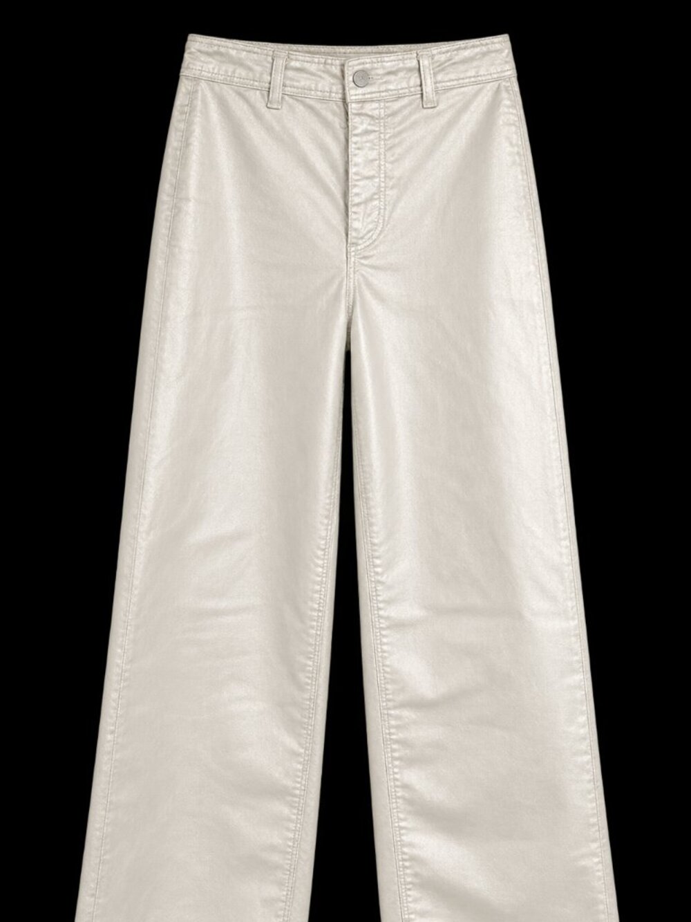 OAT New York Metallic Silver Wide Leg Pants Size 6 / 28